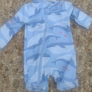 Carter's Blue Whale Print Kids Swim One Piece